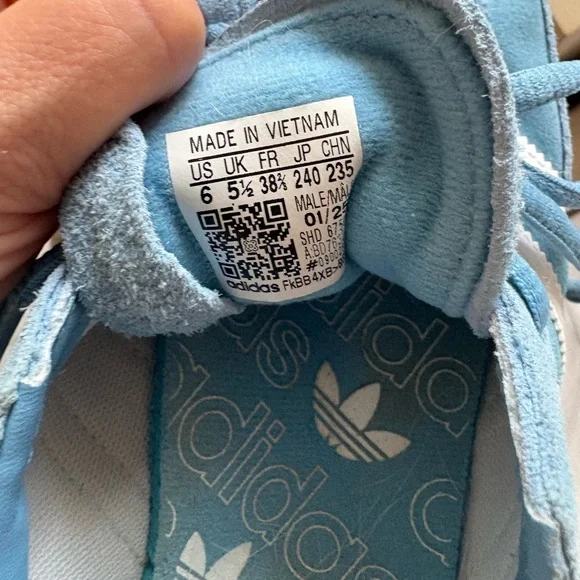 Adidas Women's Blue Suede Athletic Shoes - Picture 5 of 5